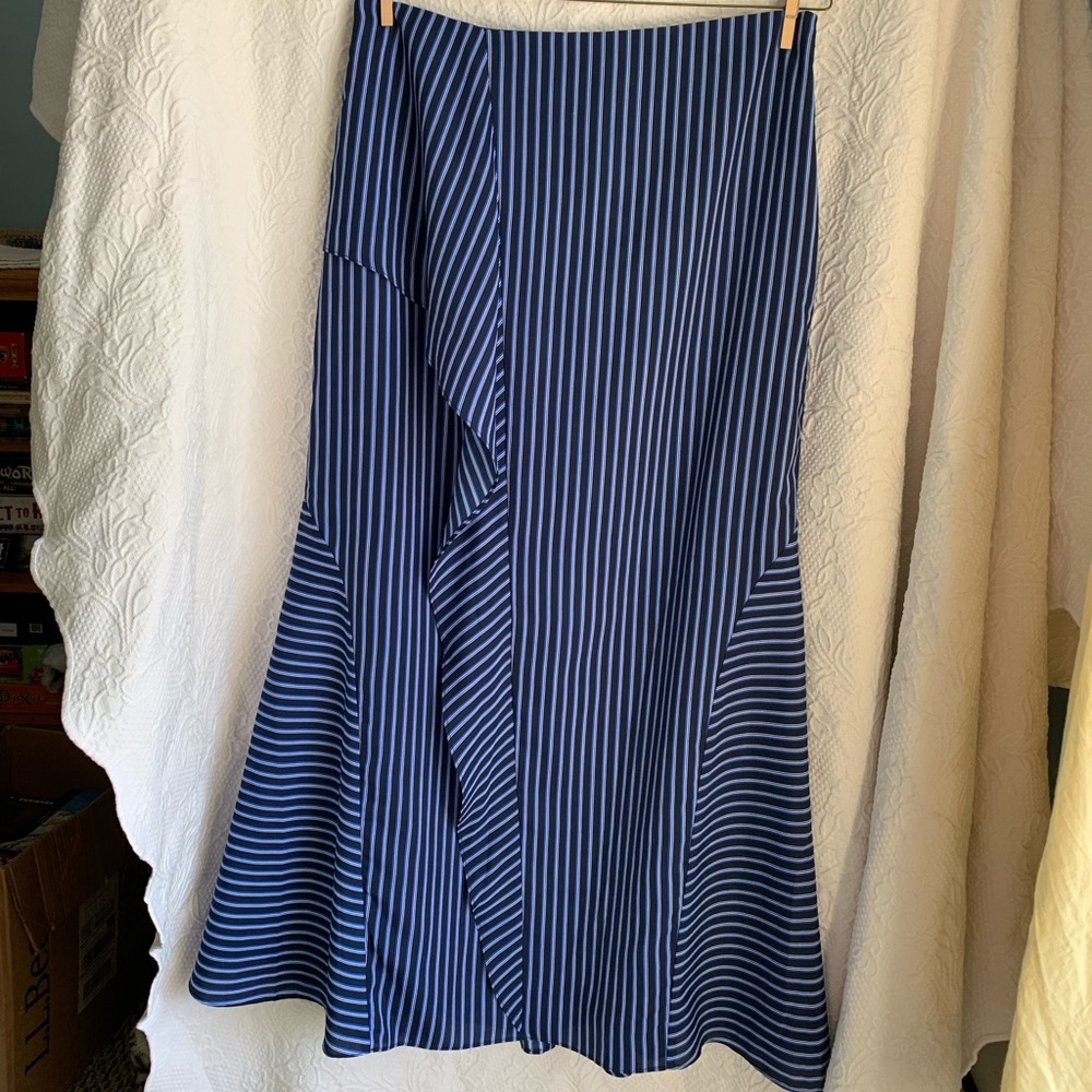 Pinstripe ruffle maxi skirt :: Banana Republic